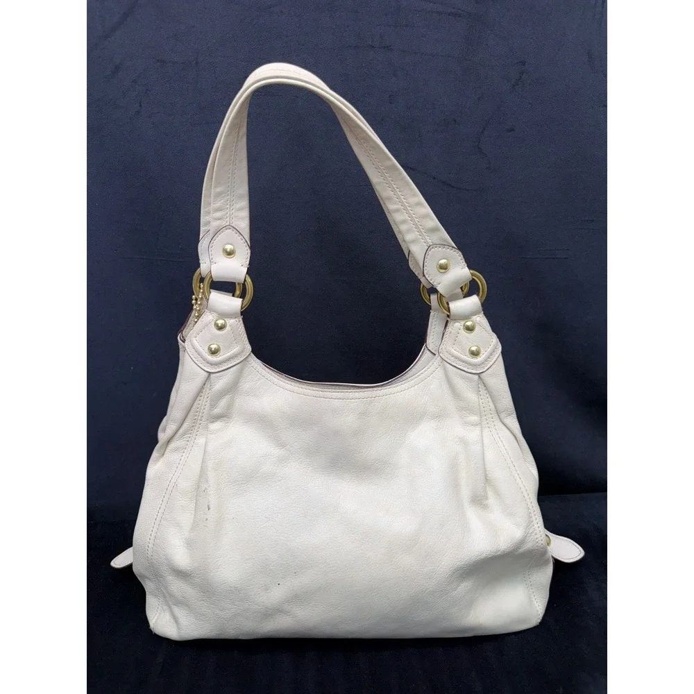 Coach Madison Maggie Ivory Slouchy Hobo Bag Y2K January 2010 #14336 Pink Lining